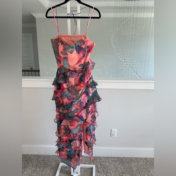Anthropologie Hutch Ruffle Colorful Halter Maxi Dress - Picture 5 of 10